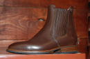 Deniro Claudio Short Boot Rear Zipper&Snap&Accordion Panels/leather&Lining is grain calfskin Moka Brown